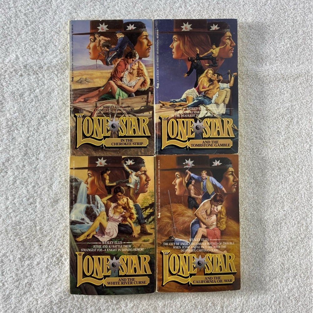 Vintage Lone Star Action Western Romance Novel x4